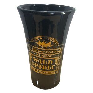 Shot Glass Wild Spirit 105 Proof paddle Your Own Canoe Black Tall Thin